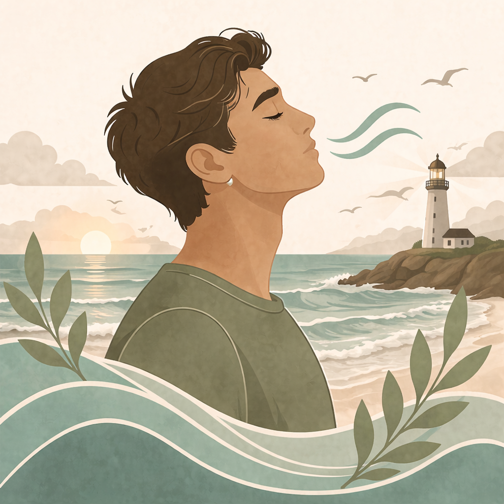 Ademhalen bij de kustlijn